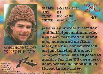 1994 Vision Generation Extreme #47 Jake Blattner Back
